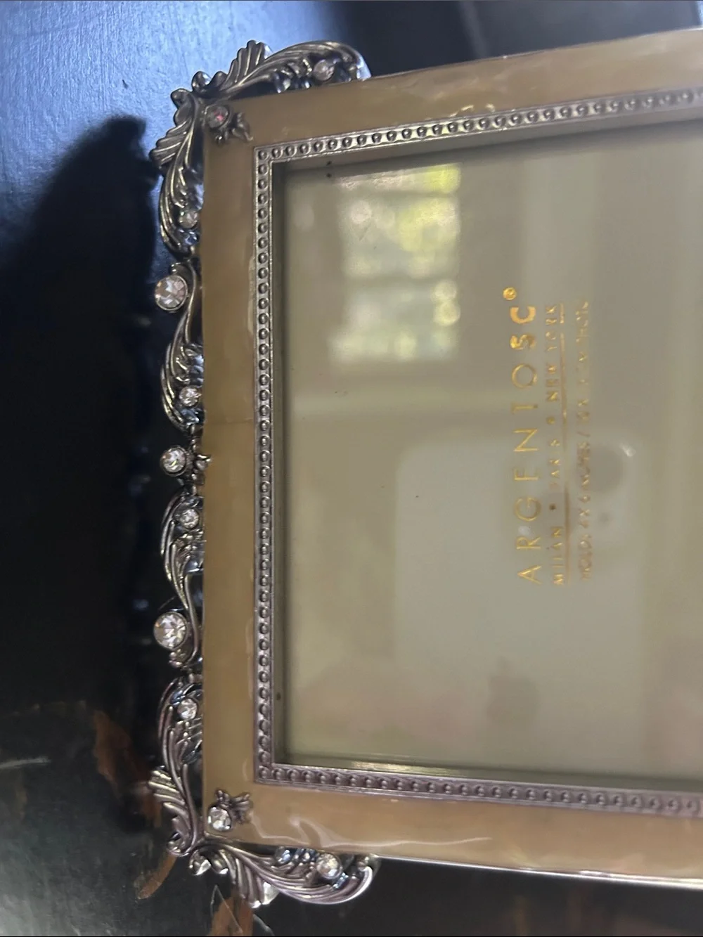 Silver and Ivory Crystal Photo Frame - Elegant Home Accent